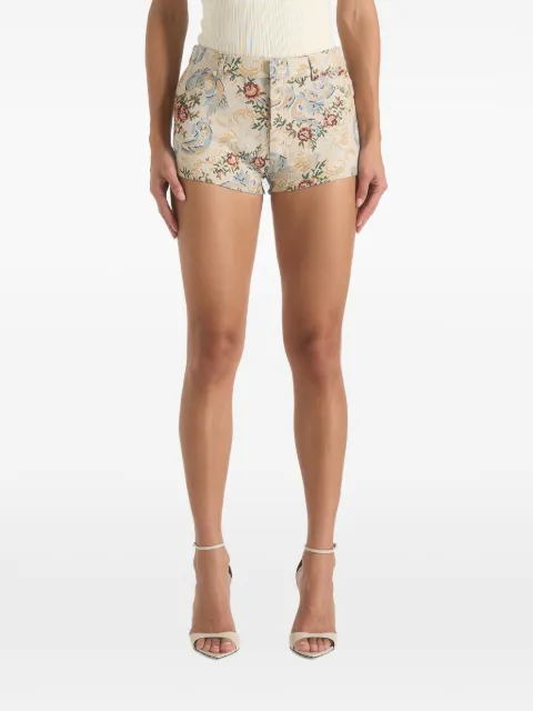 Manière De Voir Samia tapestry mini shorts Neutrals WMN4673