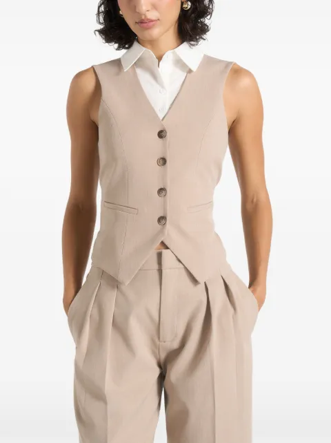 Manière De Voir Irene collar-detail cinched suit vest Neutrals WMN4629