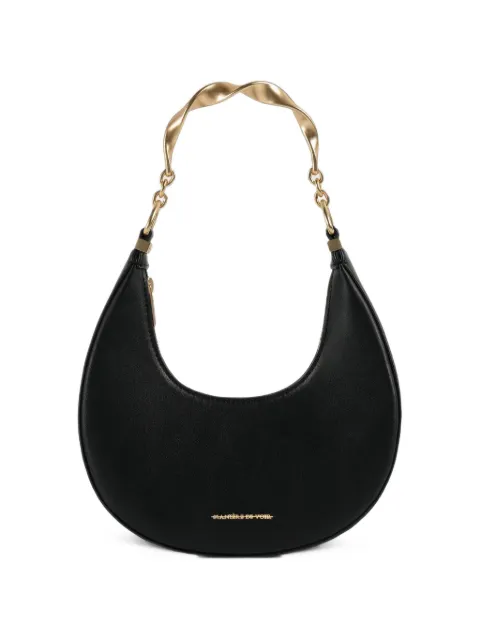 Manière De Voir Sadie in black sculpted leather crescent bag Black ACC1374