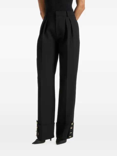 Manière De Voir Darlene - turn up detail tailored twin pleat trousers - beige Black WMN4628