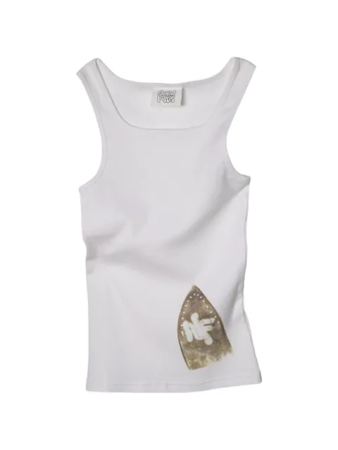 NORMFORM iron-burn distressed tank top White NFE003