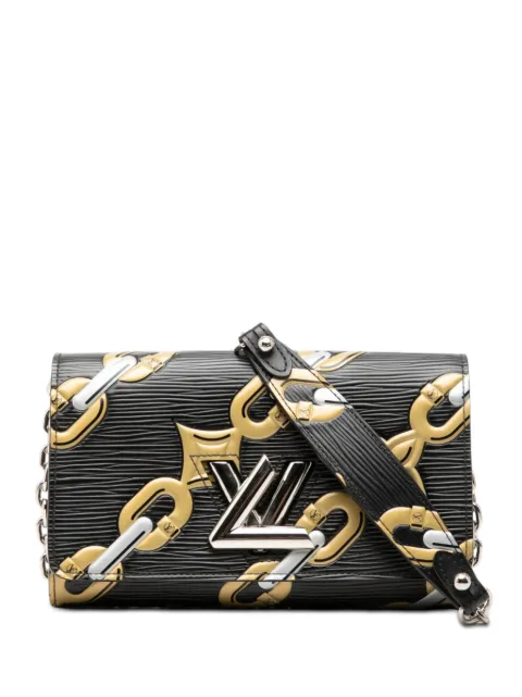 Louis Vuitton Pre-Owned 2015 Epi Chain Flower Twist Wallet On Chain crossbody bag Black A2AXGM1Y15XAMYCA