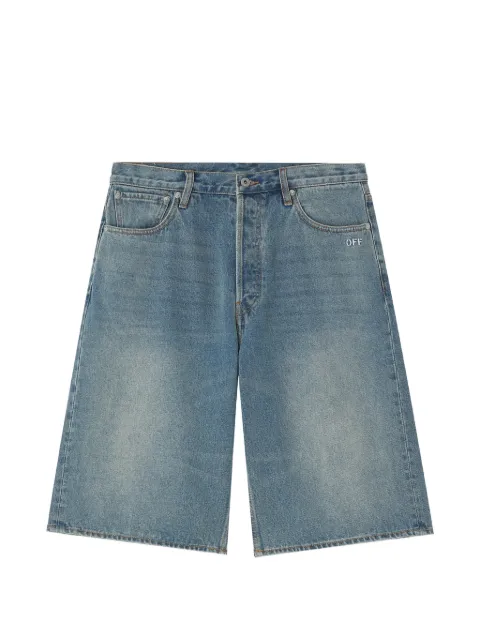 Off-White Diagonals-print denim shorts Blue OWIDEMSP02KTY