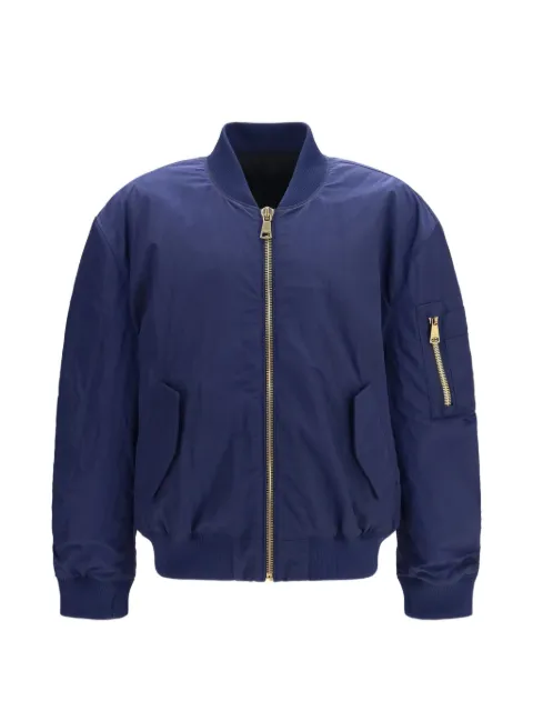 Balmain logo-embroidered bomber jacket Blue HH1TFC55XM28