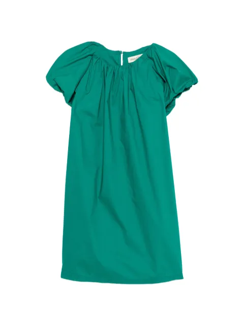 MOUTAKI puff-sleeve belted mini dress Green 260765