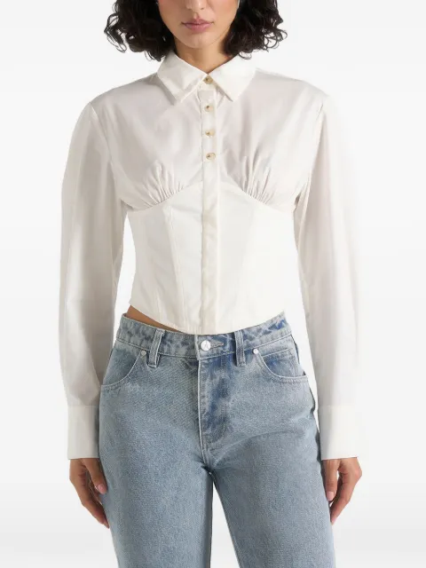 Manière De Voir Margot cotton corset shirt White WMN4521