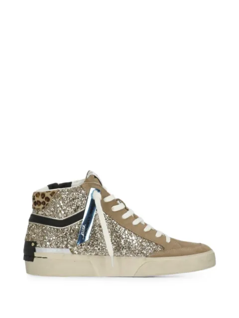 Crime London Skate Recut glitter high-top sneakers Gold 25177AA826SK8RECUTHIGH