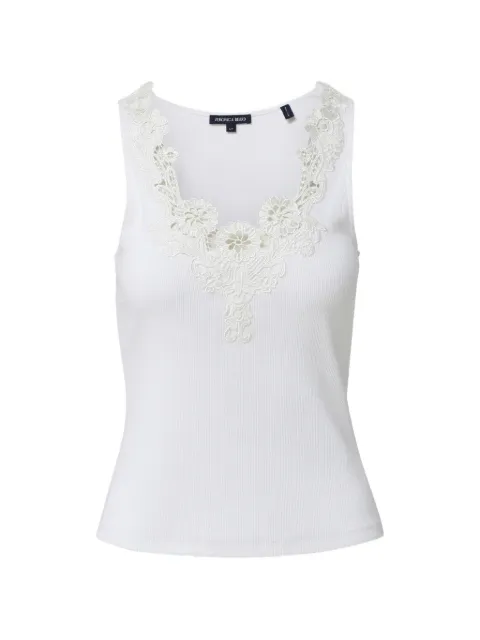 Veronica Beard Narcisa lace-trim ribbed top White J2605JY152T1004
