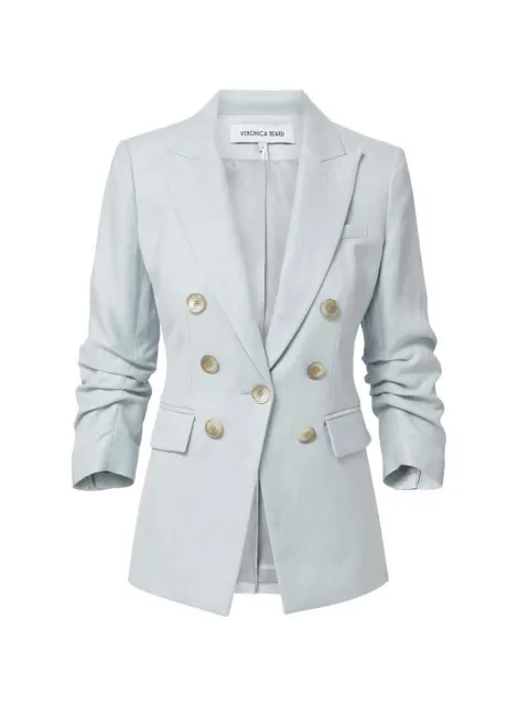 Veronica Beard Tomi Dickey ruched-sleeve blazer Blue 2605SU11710445