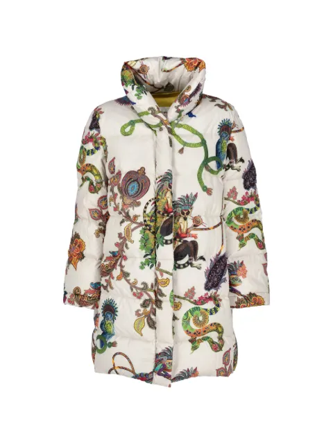 Etro Vintage graphic-print padded coat White CVM262239