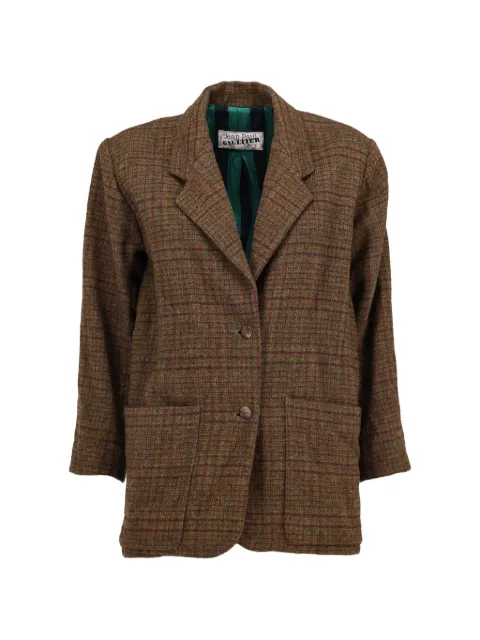 Jean Paul Gaultier Pre-Owned check-pattern blazer Brown B2212637