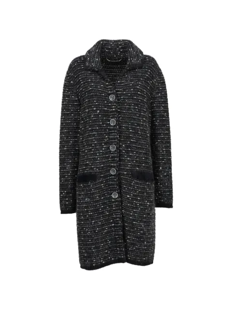 Falconeri bouclé-knit button-up coat Black CVM262230