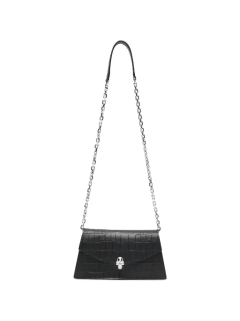 Alexander McQueen Skull crocodile-effect shoulder bag Black 8746981HBT2