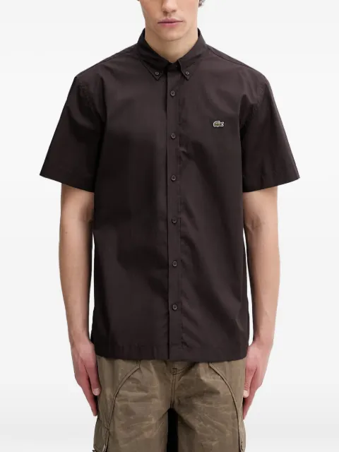 Lacoste logo-patch short-sleeve shirt Brown CH2312