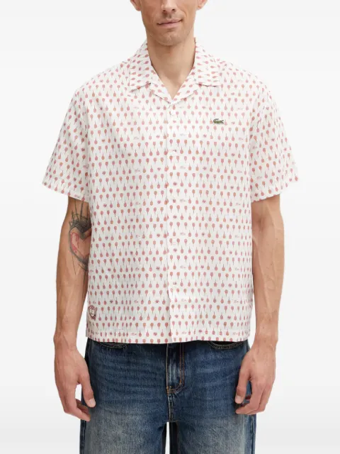Lacoste x Roland Garros tennis-racket-print shirt White CH0532