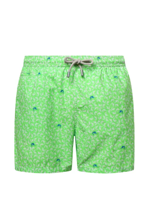 MC2 Saint Barth marlin-print drawstring swim shorts Green LIG001607758L