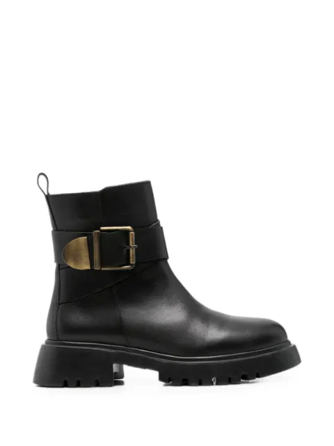 SERGIO MORETTI FIRENZE buckle-strap ankle boots Black 601425202