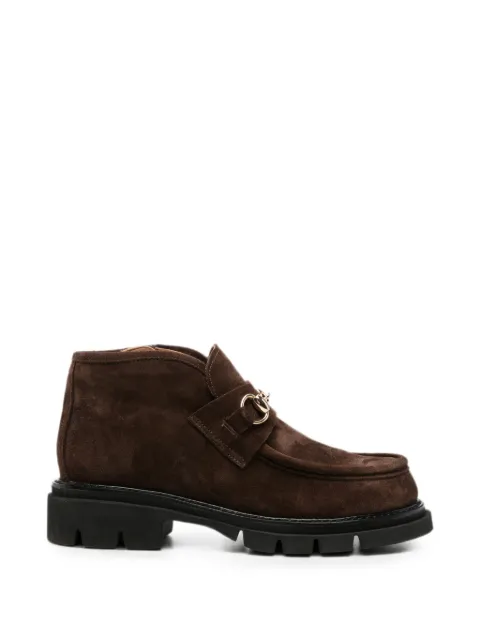 SERGIO MORETTI FIRENZE horsebit-detail suede ankle boots Brown 601525216