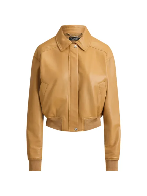 Lauren Ralph Lauren lambskin leather flight jacket Neutrals 200P13664