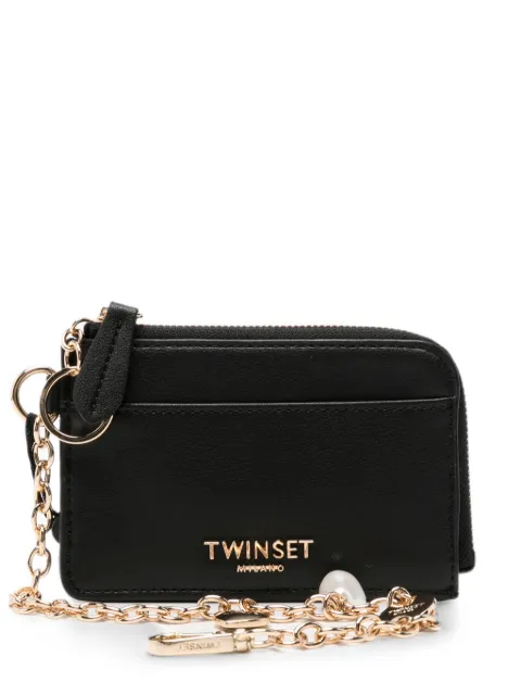 TWINSET logo-plaque chain-link wallet Black 262TH702000006