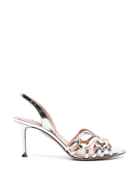 Aquazzura cut-out slingback-strap sandals Silver HULMIDS0SSYCCC