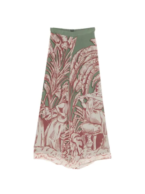 MOUTAKI print-detail wide-leg palazzo pants Green 260346