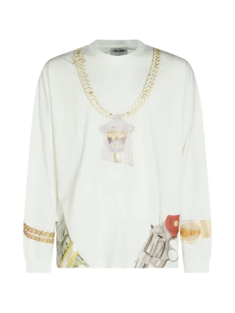 AWGE graphic-print long-sleeve T-shirt Neutrals AS6SXH02BPE587001