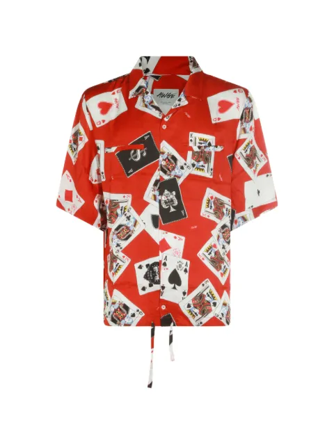AWGE playing-card-print short-sleeve shirt Red AS6SMS08APT2172L31
