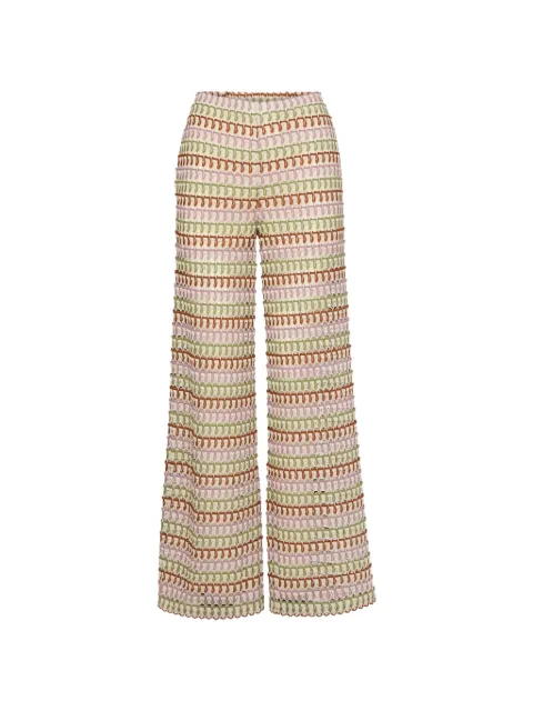Veronica Beard Fatima geometric-pattern trousers Neutrals J2605JY21061145
