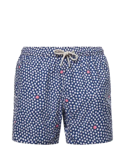 MC2 Saint Barth fish-print drawstring swim shorts Blue LIG0016