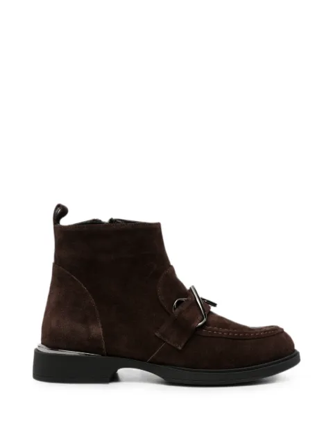 SERGIO MORETTI FIRENZE buckle-detail suede ankle boots Brown 657825200