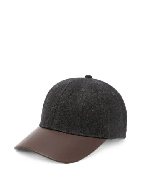 YERSE herringbone-pattern curved-peak cap Grey 45928