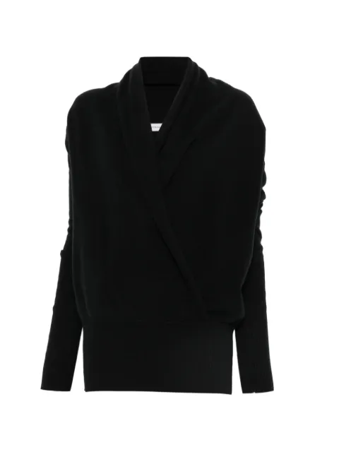 7 For All Mankind wrap-style ribbed-trim sweater Black 7NGD0H78