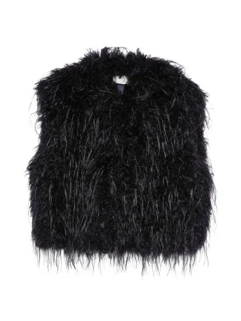 Forte Forte feather-effect sleeveless jacket Black 15001MYCOAT