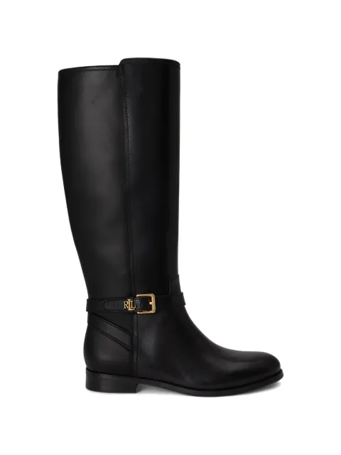 Lauren Ralph Lauren Brooke buckled leather boots Black 802974383