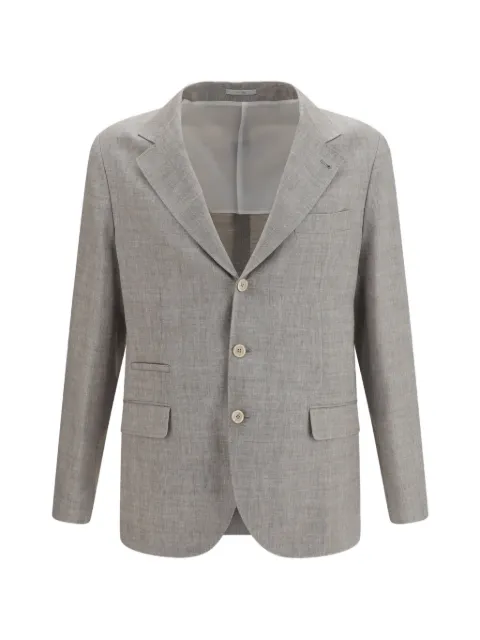Brunello Cucinelli herringbone-pattern single-breasted jacket Grey MZ4087BTDC027