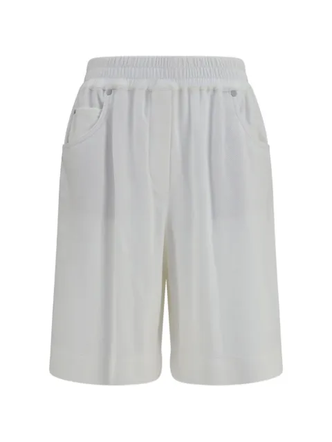Brunello Cucinelli elasticated-waistband cotton shorts White MG927P9205C7220