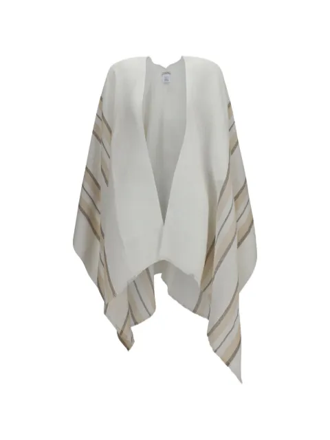 Brunello Cucinelli sequin-embellished striped poncho Neutrals MSCDAGP02CSY23