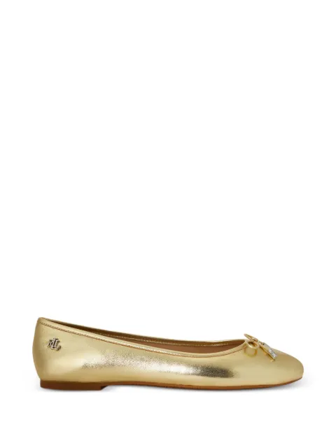 Lauren Ralph Lauren Jayna bow-detail ballet flats Gold 802978836