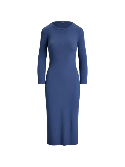 Lauren Ralph Lauren button-trim rib-knit dress Blue 200P13966