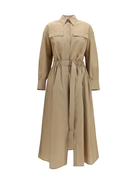 Brunello Cucinelli belted chest-pockets midi dress Green M0F79A5465C8704