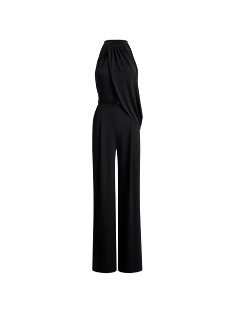 Lauren Ralph Lauren belted pleated-overlay jumpsuit Black 200P13956