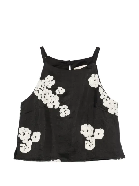 MOUTAKI floral-embroidered sleeveless blouse Black 260143