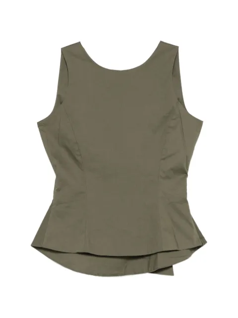 MOUTAKI bow-detail peplum blouse Green 260133