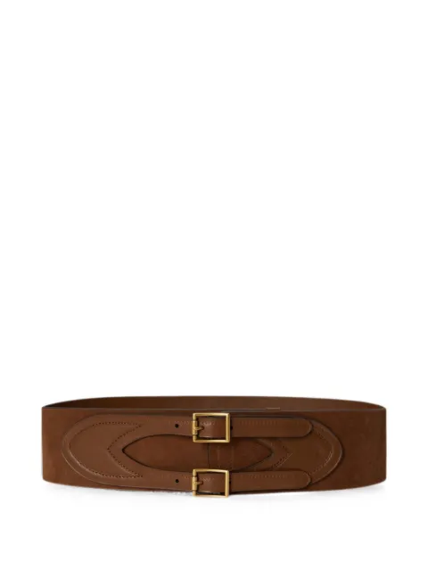 Lauren Ralph Lauren suede double-buckle belt Brown 412P11811
