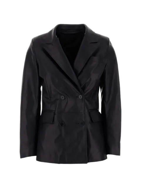 Santoro double-breasted leather blazer Black 50170D
