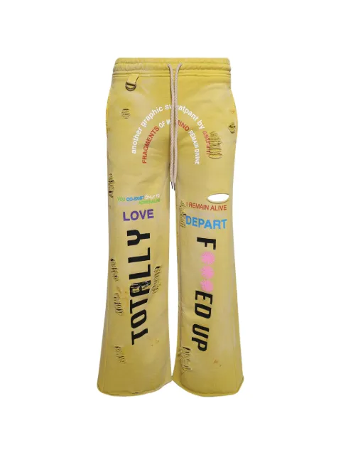 astrum graphic-print track pants Yellow AHSS26SP01YLW