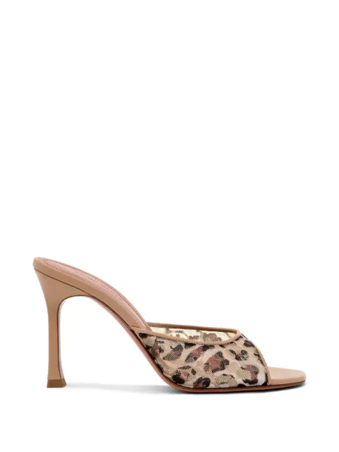 Amina Muaddi Alexa leopard-lace sandals Neutrals SL002095T016MU001