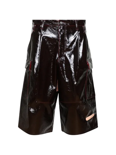 PDF glossy-finish cargo shorts Brown DFM03034FP103BORDE