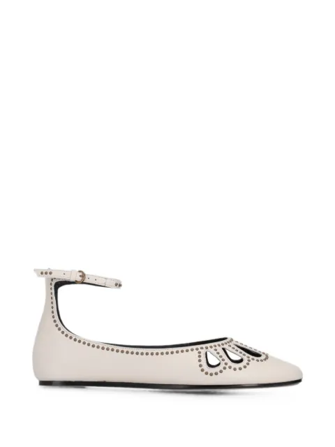 ISABEL MARANT stud-embellished cutout ballet flats Neutrals BN0025FAD1A14S